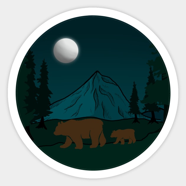 Mt. Hood Bears Sticker by FernheartDesign